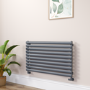 Sorrento Linea Dark Grey Anthracite Oval Designer Radiator 590x1000mm Single Panel 2420 BTU - Horizontal Bars