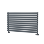 Sorrento Linea Dark Grey Anthracite Oval Designer Radiator 590x1000mm Single Panel 2420 BTU - Horizontal Bars