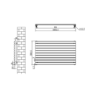 Sorrento Linea Dark Grey Anthracite Oval Designer Radiator 590x1000mm Single Panel 2420 BTU - Horizontal Bars