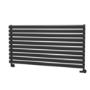 Sorrento Linea Midnight Black Oval Designer Radiator 590x1200mm Single Panel 2863 BTU - Horizontal Bars