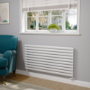 Sorrento Linea White Oval Designer Radiator 590x1200mm Single Panel 2863 BTU - Horizontal Bars