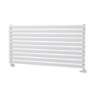 Sorrento Linea White Oval Designer Radiator 590x1200mm Single Panel 2863 BTU - Horizontal Bars