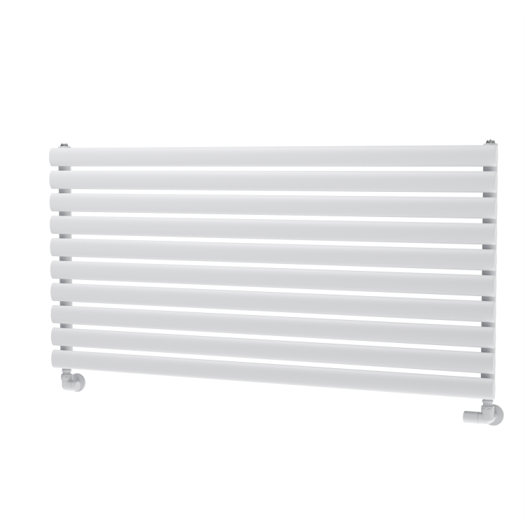 Sorrento Linea White Oval Designer Radiator 590x1200mm Single Panel 2863 BTU - Horizontal Bars