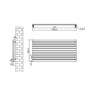 Sorrento Linea White Oval Designer Radiator 590x1200mm Single Panel 2863 BTU - Horizontal Bars