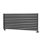 Sorrento Linea Midnight Black Oval Designer Radiator 590x1400mm Single Panel 3317 BTU - Horizontal Bars