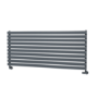 Sorrento Linea Dark Grey Anthracite Oval Designer Radiator 590x1400mm Single Panel 3317 BTU - Horizontal Bars