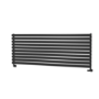 Sorrento Linea Midnight Black Oval Designer Radiator 590x1600mm Single Panel 3782 BTU - Horizontal Bars