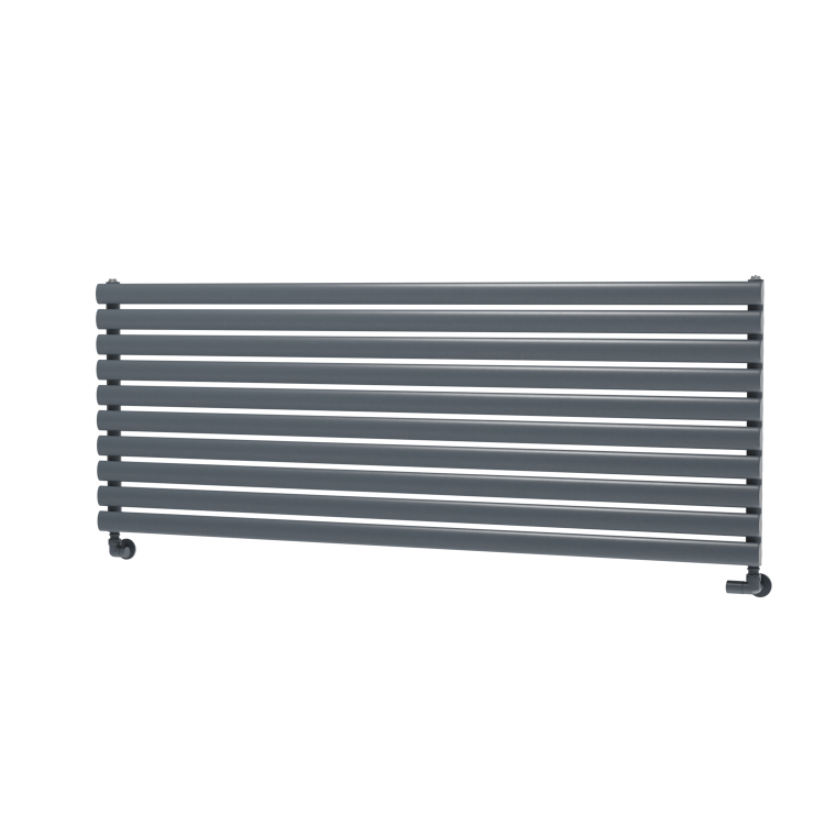Sorrento Linea Dark Grey Anthracite Oval Designer Radiator 590x1600mm Single Panel 3782 BTU - Horizontal Bars
