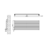 Sorrento Linea Dark Grey Anthracite Oval Designer Radiator 590x1600mm Single Panel 3782 BTU - Horizontal Bars