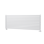 Sorrento Linea White Oval Designer Radiator 590x1600mm Single Panel 3782 BTU - Horizontal Bars