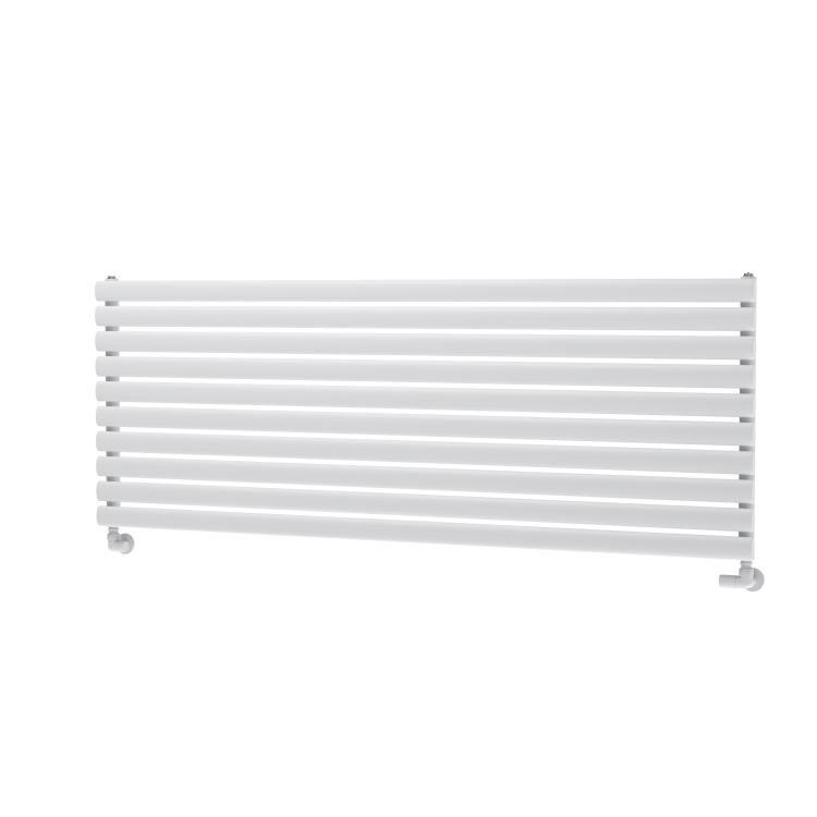 Sorrento Linea White Oval Designer Radiator 590x1600mm Single Panel 3782 BTU - Horizontal Bars