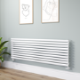 Sorrento Linea White Oval Designer Radiator 590x1800mm Single Panel 4256 BTU - Horizontal Bars