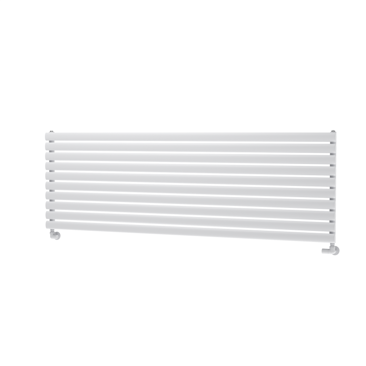 Sorrento Linea White Oval Designer Radiator 590x1800mm Single Panel 4256 BTU - Horizontal Bars