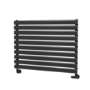 Sorrento Linea Midnight Black Oval Designer Radiator 590x800mm Single Panel 1983 BTU - Horizontal Bars