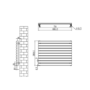 Sorrento Linea Midnight Black Oval Designer Radiator 590x800mm Single Panel 1983 BTU - Horizontal Bars