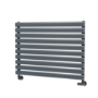 Sorrento Linea Dark Grey Anthracite Oval Designer Radiator 590x800mm Single Panel 1983 BTU - Horizontal Bars