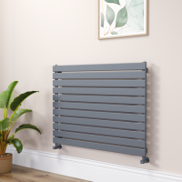 Riace Dark Grey Anthracite Flat Designer Radiator 770x1000mm Single Panel 2973 BTU