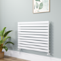 Riace Linea White Flat Designer Radiator 770x1000mm Single Panel 2973 BTU - Horizontal Bars