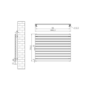 Riace Linea White Flat Designer Radiator 770x1000mm Single Panel 2973 BTU - Horizontal Bars
