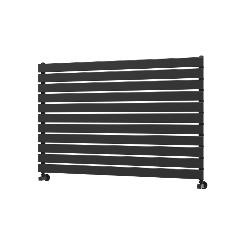 Riace Linea Midnight Black Flat Designer Radiator 770x1200mm Single Panel 3519 BTU - Horizontal Bars