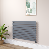 Riace Linea Dark Grey Anthracite Flat Designer Radiator 770x1200mm Single Panel 3519 BTU - Horizontal Bars