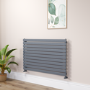 Riace Linea Dark Grey Anthracite Flat Designer Radiator 770x1200mm Single Panel 3519 BTU - Horizontal Bars