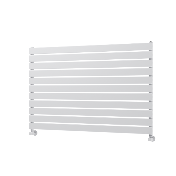 Riace Linea White Flat Designer Radiator 770x1200mm Single Panel 3519 BTU - Horizontal Bars