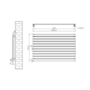 Riace Linea White Flat Designer Radiator 770x1200mm Single Panel 3519 BTU - Horizontal Bars
