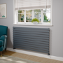 Riace Linea Dark Grey Anthracite Flat Designer Radiator 770x1400mm Single Panel 4072 BTU - Horizontal Bars