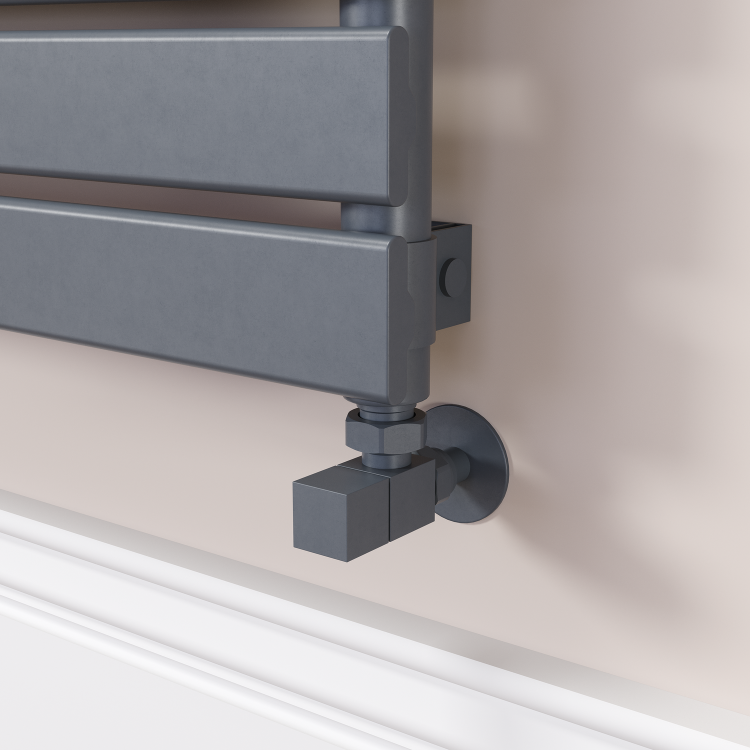 Riace Linea Dark Grey Anthracite Flat Designer Radiator 770x1400mm Single Panel 4072 BTU - Horizontal Bars