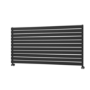 Riace Linea Midnight Black Flat Designer Radiator 770x1600mm Single Panel 4638 BTU - Horizontal Bars