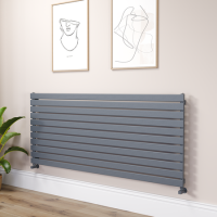 Riace Linea Dark Grey Anthracite Flat Designer Radiator 770x1800mm Single Panel 5215 BTU - Horizontal Bars