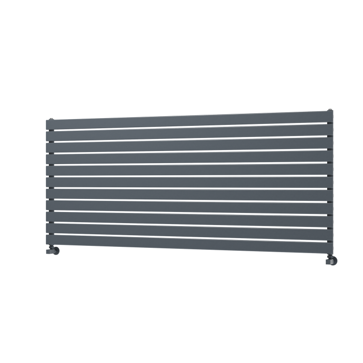 Riace Linea Dark Grey Anthracite Flat Designer Radiator 770x1800mm Single Panel 5215 BTU - Horizontal Bars