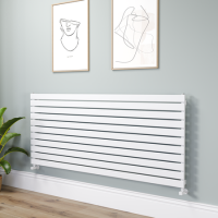 Riace Linea White Flat Designer Radiator 770x1800mm Single Panel 5215 BTU - Horizontal Bars