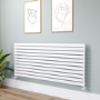 Riace Linea White Flat Designer Radiator 770x1800mm Single Panel 5215 BTU - Horizontal Bars