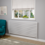 Riace Linea White Flat Designer Radiator 770x1800mm Single Panel 5215 BTU - Horizontal Bars