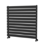 Riace Linea Midnight Black Flat Designer Radiator 770x800mm Single Panel 2430 BTU - Horizontal Bars