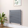 Riace Linea Dark Grey Anthracite Flat Designer Radiator 770x800mm Single Panel 2430 BTU - Horizontal Bars