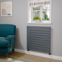 Riace Linea Dark Grey Anthracite Flat Designer Radiator 770x800mm Single Panel 2430 BTU - Horizontal Bars