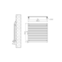 Riace Linea Dark Grey Anthracite Flat Designer Radiator 770x800mm Single Panel 2430 BTU - Horizontal Bars