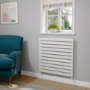 Riace Linea White Flat Designer Radiator 770x800mm Single Panel 2430 BTU - Horizontal Bars