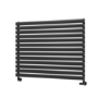 Sorrento Linea Midnight Black Oval Designer Radiator 767x1000mm Single Panel 3147 BTU - Horizontal Bars