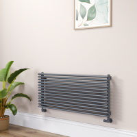 Ventura Dark Grey Anthracite Oval Unique Designer Radiator 455x1000mm Single Panel 2249 BTU