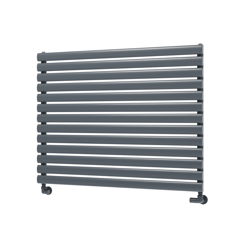 Sorrento Linea Dark Grey Anthracite Oval Designer Radiator 767x1000mm Single Panel 3147 BTU - Horizontal Bars