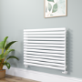 Sorrento Linea White Oval Designer Radiator 767x1000mm Single Panel 3147 BTU - Horizontal Bars
