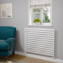 Sorrento Linea White Oval Designer Radiator 767x1000mm Single Panel 3147 BTU - Horizontal Bars