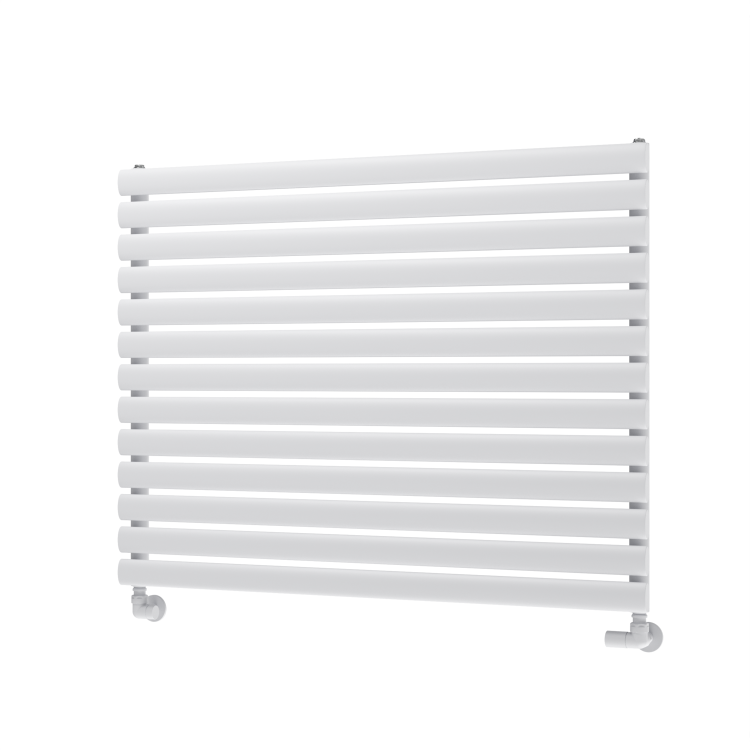 Sorrento Linea White Oval Designer Radiator 767x1000mm Single Panel 3147 BTU - Horizontal Bars