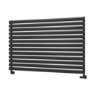 Sorrento Linea Midnight Black Oval Designer Radiator 767x1200mm Single Panel 3724 BTU - Horizontal Bars