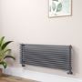 Ventura Dark Grey Anthracite Oval Unique Designer Radiator 455x1200mm Single Panel 2836 BTU