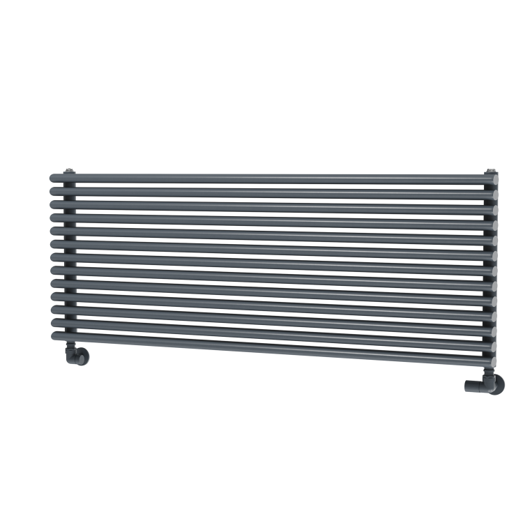 Ventura Dark Grey Anthracite Oval Unique Designer Radiator 455x1200mm Single Panel 2836 BTU